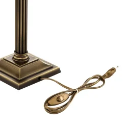 Jupiter Bordlamper > Bordlampe Petro, glas, antik messingfarve, højde 50 cm