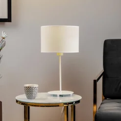 Duolla Bordlamper > Bordlampe Roller, hvid/guld, højde 50 cm