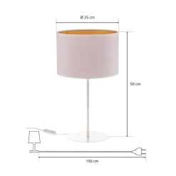 Duolla Bordlamper > Bordlampe Roller, hvid/guld, højde 50 cm