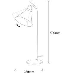 Opviq Bordlamper > Bordlampe Sivani MR-610, antik guld, metal, højde 50 cm