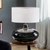 Argon Pendellamper|Bordlamper > Bordlampe Skien, skærm hvid, glasfod røggrå