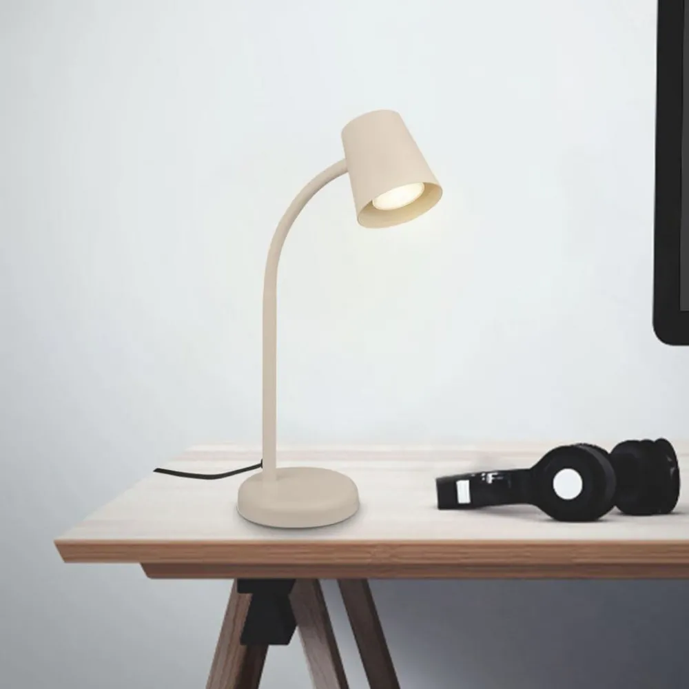 Briloner Arbejdsrum/Kontor > Bordlampe Skriva, beige, metal, GU10, 38 cm, drejelig