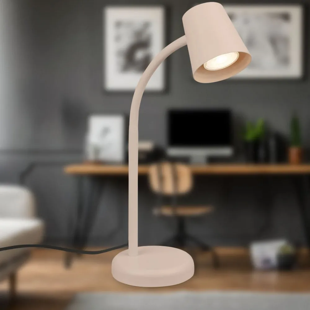 Briloner Arbejdsrum/Kontor > Bordlampe Skriva, beige, metal, GU10, 38 cm, drejelig