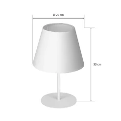 Bordlamper ^ Luminex Bordlampe Soho, konisk Højde 33 cm, hvid
