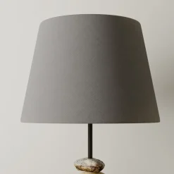 Bordlamper ^ ONLI Bordlampe Vera, stofskærm og sten-dekor, 55 cm