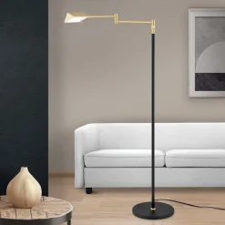 Gulvlamper ^ ORION Boston LED-gulvlampe, berøringsdæmper sort/messing