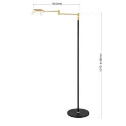 Gulvlamper ^ ORION Boston LED-gulvlampe, berøringsdæmper sort/messing