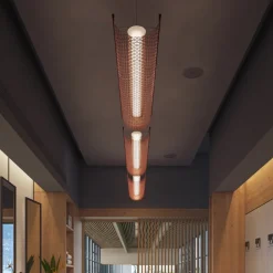 Bover Udendørs Pendellamper > LED-hængelampe Nans Balis S/140, brun/rød, 140 cm