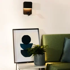 Lucide Væglamper|Væglamper > Boxer LED-væglampe med spot, sort