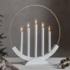 STAR TRADING Dekorationsbelysning > Brace LED-lysestage, 5 lyskilder, hvid/guld