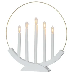 STAR TRADING Dekorationsbelysning > Brace LED-lysestage, 5 lyskilder, hvid/guld
