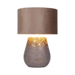 Näve Bordlamper > Bronco bordlampe, beige, keramik/kunstlæder, højde 39 cm
