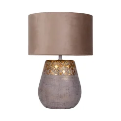 Näve Bordlamper > Bronco bordlampe, beige, keramik/kunstlæder, højde 39 cm