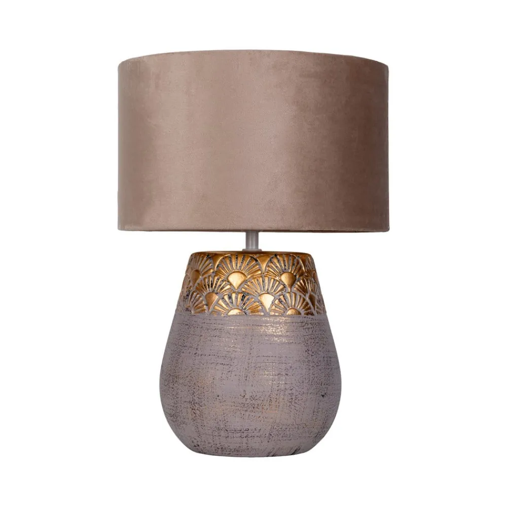 Näve Bordlamper > Bronco bordlampe, beige, keramik/kunstlæder, højde 39 cm