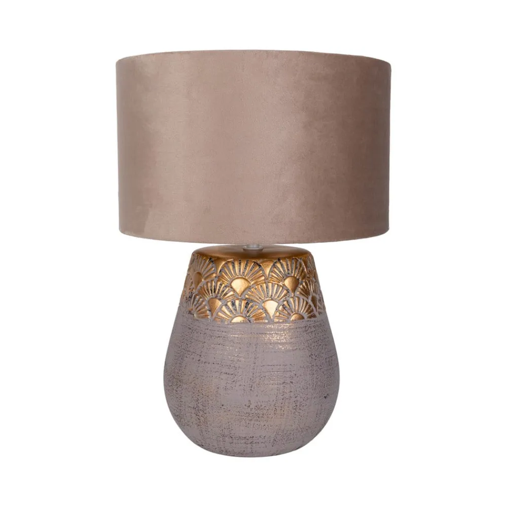 Näve Bordlamper > Bronco bordlampe, beige, keramik/kunstlæder, højde 39 cm