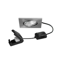 Indbygningsspots ^ BRUMBERG BB25 LED-spot IP65 on/off-tilslutningsdåse mat nikkel