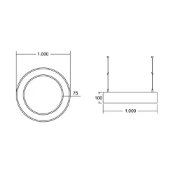 Arbejdsrum/Kontor ^ BRUMBERG Biro Circle Ring direkte tænd/sluk 100 cm sort 3000 K