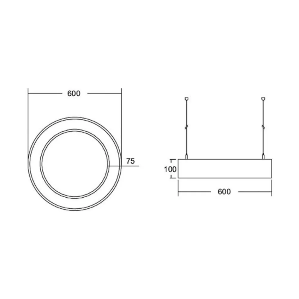 BRUMBERG Arbejdsrum/Kontor > Biro Circle Ring10 direkte Ø 60 cm tænd/sluk hvid 830