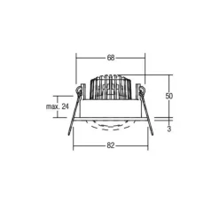 BRUMBERG Loftlamper > indbygningsspot IP65 rund, kobles, titan