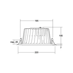 BRUMBERG Indbygningsspots > LED-indbygningsdownlight Lydon Maxi, hvid, DALI, 4.000 K