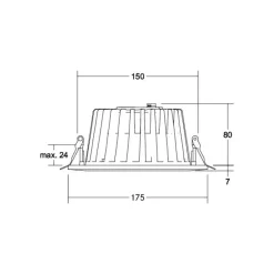 BRUMBERG Indbygningsspots > LED-indbygningsdownlight Lydon Midi, hvid, DALI, 3.000 K