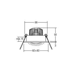 BRUMBERG Indbygningsspots > LED indbygningsspot Tirrel-S, on/off, mat aluminium