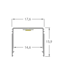 BRUMBERG Led Strips > One LED overflademonteret profil, aluminium, høj, 3 meter