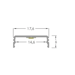 Dekorationsbelysning ^ BRUMBERG One LED overflademonteret profil, aluminium, flad, 2 meter