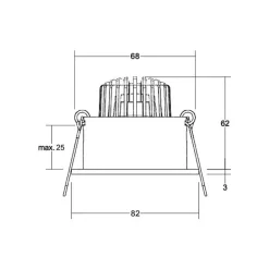 BRUMBERG Indbygningsspots > Tirrel dyb LED indbygningsspot on/off, 830, rund, aluminium