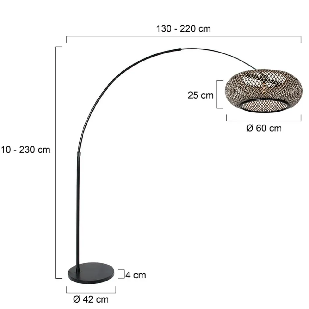 Steinhauer Gulvlamper|Gulvlamper > Bue-gulvlampe Sparkled Light sort