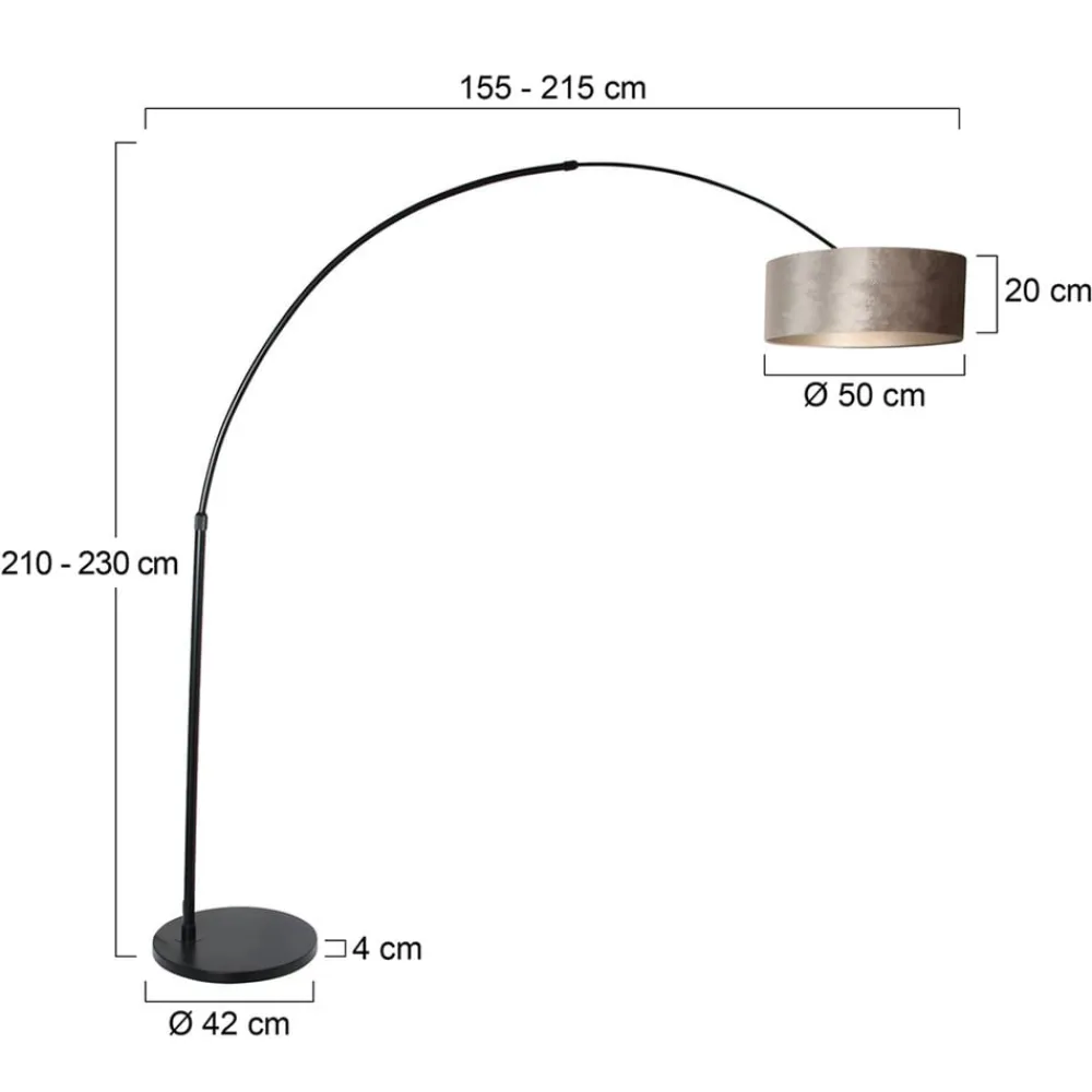 Gulvlamper|Gulvlamper ^ Steinhauer Bue-gulvlampe Sparkled Light sort/sølv