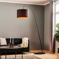 Nowodvorski Lighting Gulvlamper > Buelampe Alice med sort og guld skærm