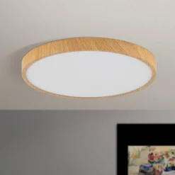 ORION Loftlamper > Bully LED-loftlampe med træ-look, Ø 28 cm