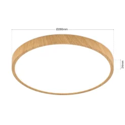 ORION Loftlamper > Bully LED-loftlampe med træ-look, Ø 28 cm