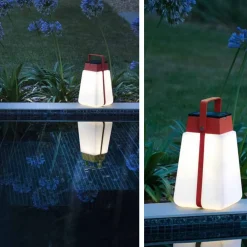 Solcellelamper ^ Les Jardins Bump 300 soldrevet lanterne, bærbar, rød