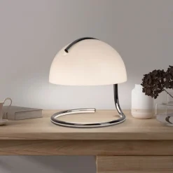 Näve Bordlamper > Burano bordlampe, hvid, højde 25 cm, glas/metal, E27