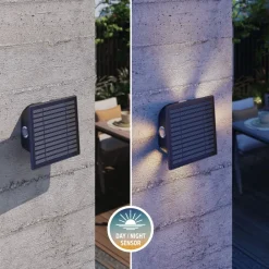 Solcellelamper ^ Calex Altamura udendørs LED-væglampe, indirekte, sort
