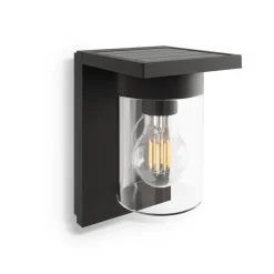 Solcelle Lampe Med Sensor|Væglampe Med Sensor ^ Calex Asti udendørs LED-væglampe, sensor, IP44, sort