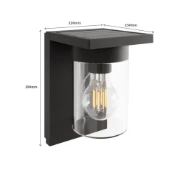 Solcelle Lampe Med Sensor|Væglampe Med Sensor ^ Calex Asti udendørs LED-væglampe, sensor, IP44, sort