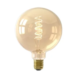 Dæmpbar Led-Pære|Filament Pære ^ Calex E27 G125 3,8 W LED-filament flex guld 821dim