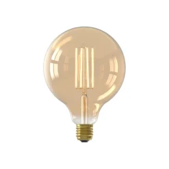 Dæmpbar Led-Pære|Filament Pære ^ Calex E27 G125 4,5 W LED-filament guld 821, dæmpes
