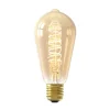 Dæmpbar Led-Pære|Filament Pære ^ Calex E27 ST64 3,8W LED-filament Flex 821 guld dim