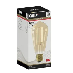 Calex Dæmpbar Led-Pære|Filament Pære > E27 ST64 3,5 W LED-filament guld 821, dæmpes