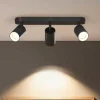 Calex Loftlamper|Loftlamper > GU10 loftspot, sort, længde 37 cm, 3 lyskilder, metal