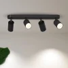 Calex Spotlights > GU10 loftspot, sort, længde 49 cm, 4 lyskilder, metal