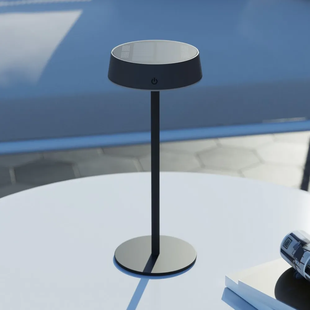Calex Dekorationsbelysning|Solcellelamper > LED-bordlampe Parma, dæmpbar, sort