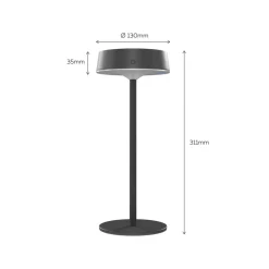Calex Dekorationsbelysning|Solcellelamper > LED-bordlampe Parma, dæmpbar, sort