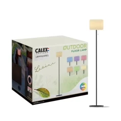 Solcellelamper ^ Calex LED-solcellegulvlampe, IP44, trækafbryder