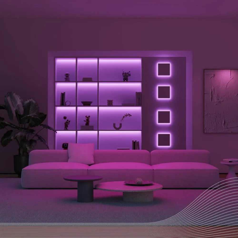 Dekorationsbelysning|Led Strips ^ Calex LED-strip Vibey, længde 2 m, USB, fjernbetjening, RGBIC, CCT