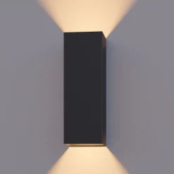 Calex Væglamper > LED udendørs væglampe Rektangel op/ned højde 23cm sort